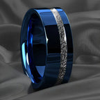 Fashion 8Mm Silver Color Stainless Steel Arrow Rings for Men Women Inlaid Hawaiian Koa Wood Rings Men Wedding Band Jewelry Gifts