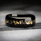 Fashion 8Mm Men Stainless Steel Rings Inlay Meteorite Abalone Shell Rings for Men Women Wedding Engagement Band Jewelry Gift
